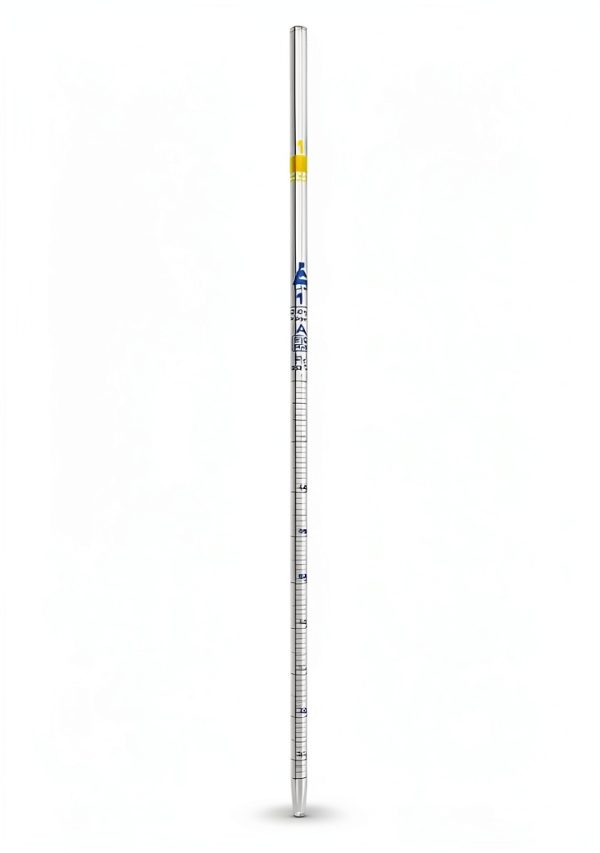 Serological Pipette 1ml EISCO Class A Blue Graduations Yellow-0
