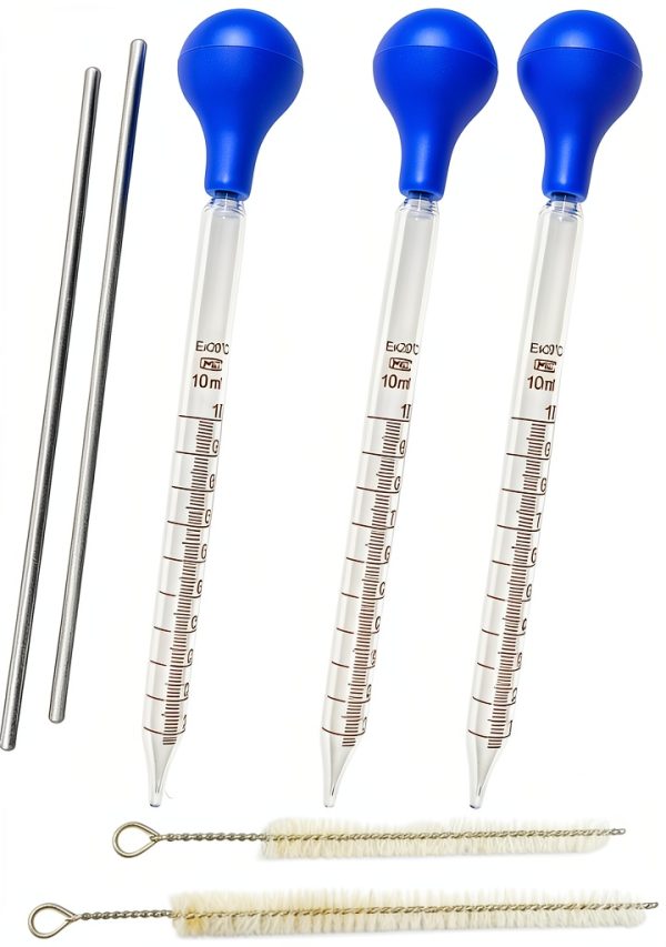Glass Serological Pipettes 10mL Bulb Troyune 5 Brush and Stirring Rod-0